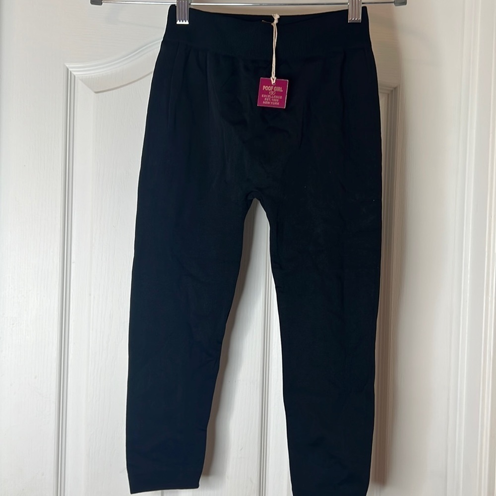 Poof! Kids Leggings Girl Pants Casual Black SUPER Comfy Stretchy Size L (14/15)